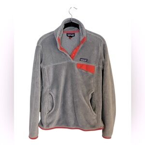 PATAGONIA Gray/Red Re-Tool Half Snap‎ Pullover
